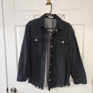Zeagoo Charcoal Gray Denim Jacket